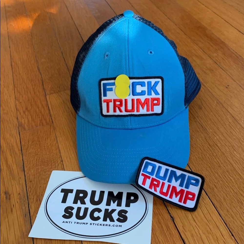 Patagonia Anti Trump Trucker Hat Patch Bundle